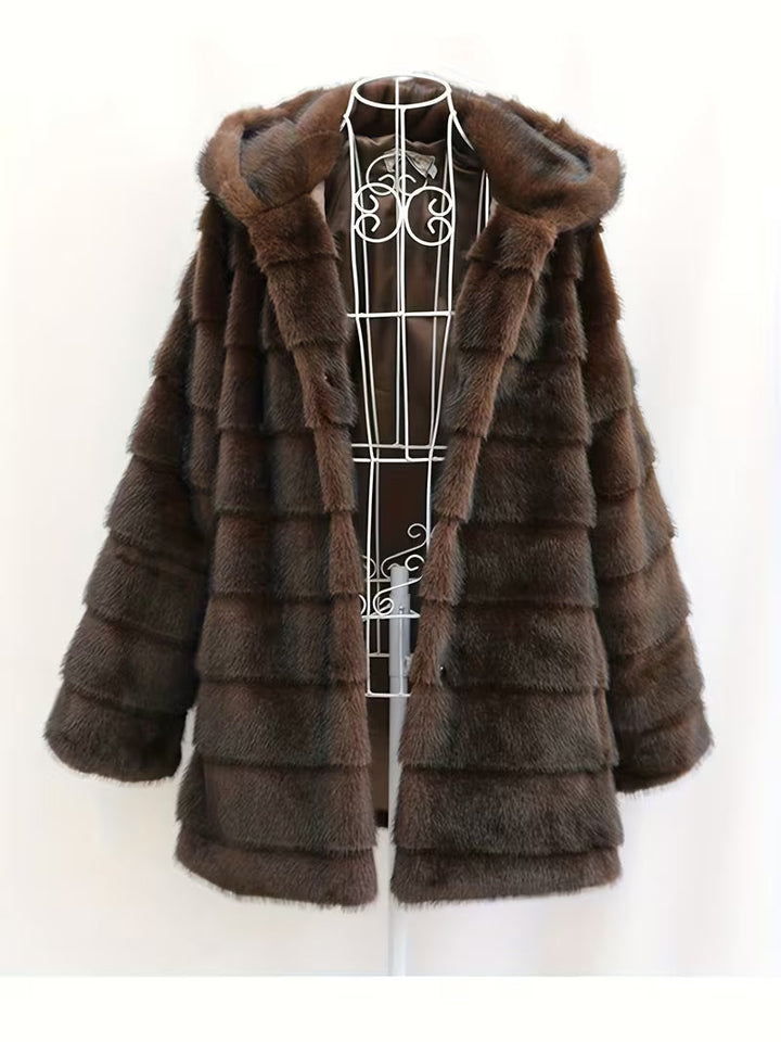 Opheina - Coat With Hood and Fur Texture