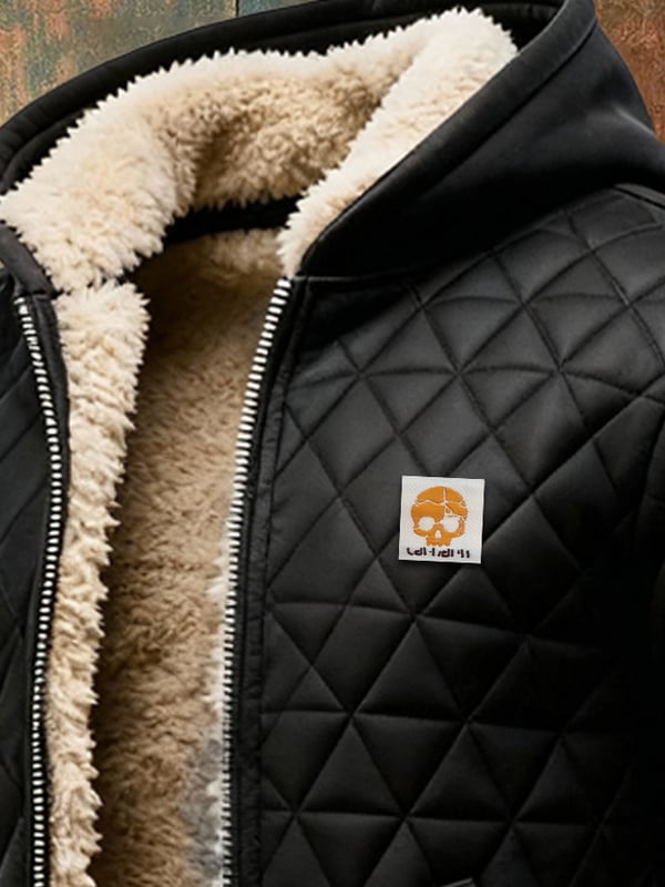 Jorginho - Outdoor Jacket With Knitted Diamond Pattern