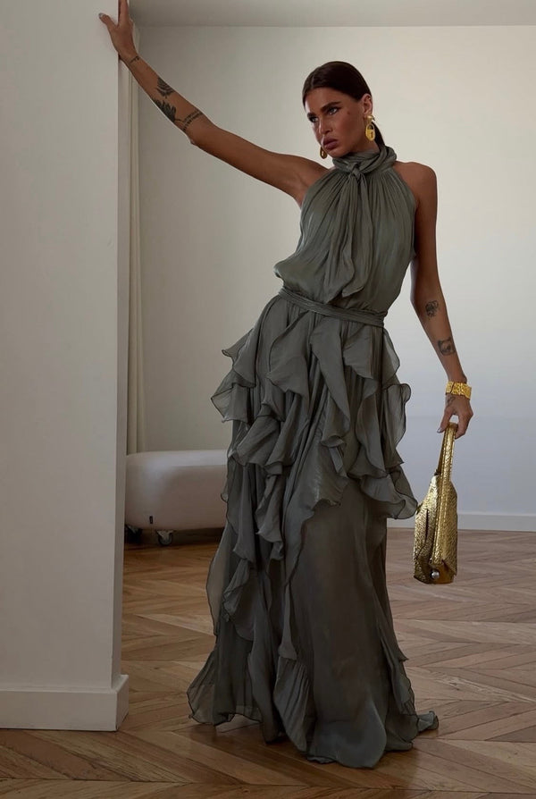 Nataly - Cascading Ruffle Maxi Dress