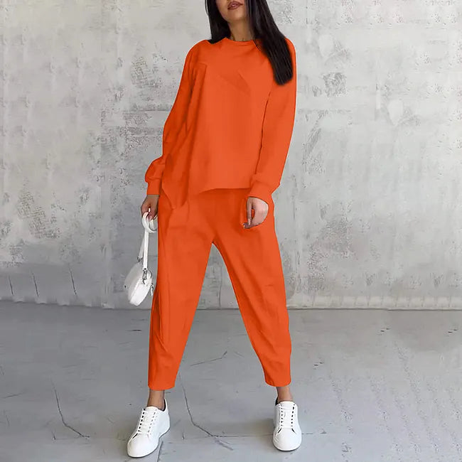 Velea - Casual Long Sleeve Sweatshirt and Jogger Set