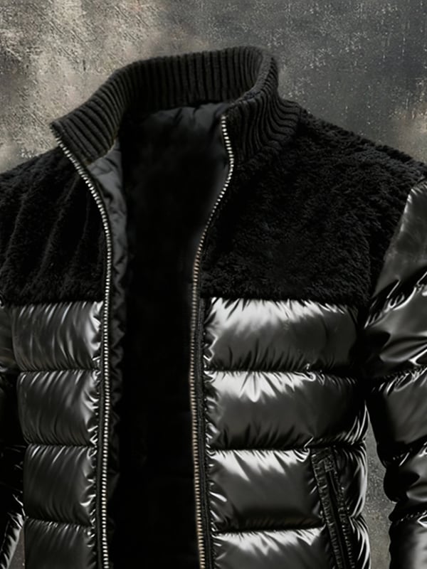 Maignan - Retro Warm Plush Patchwork Outdoor Jacket