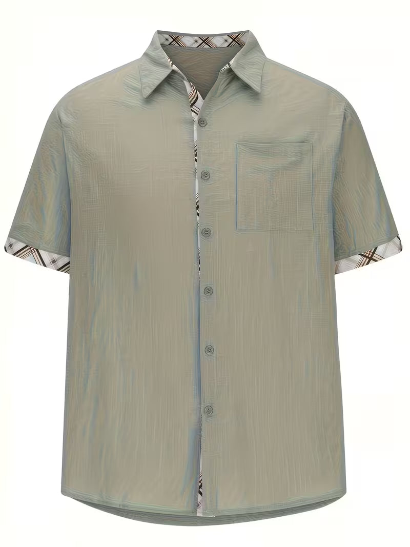 Kolby - Patchwork Plaid Shirt With Pocket