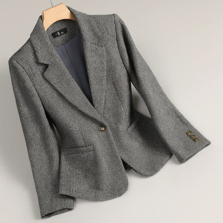 Cesira - Herringbone Tweed Blazer