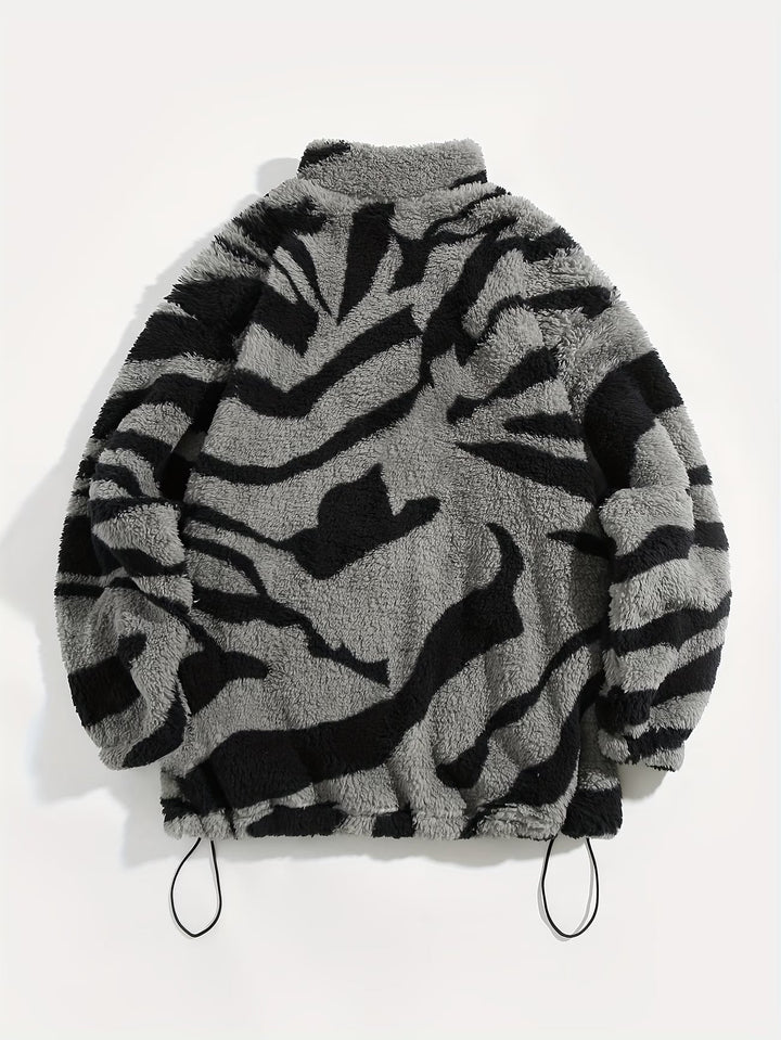 Anelalina - Long Sleeve Geometric Print Jacket