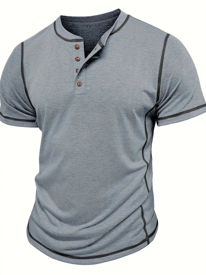Orazio - Short Sleeve T Shirt With Button