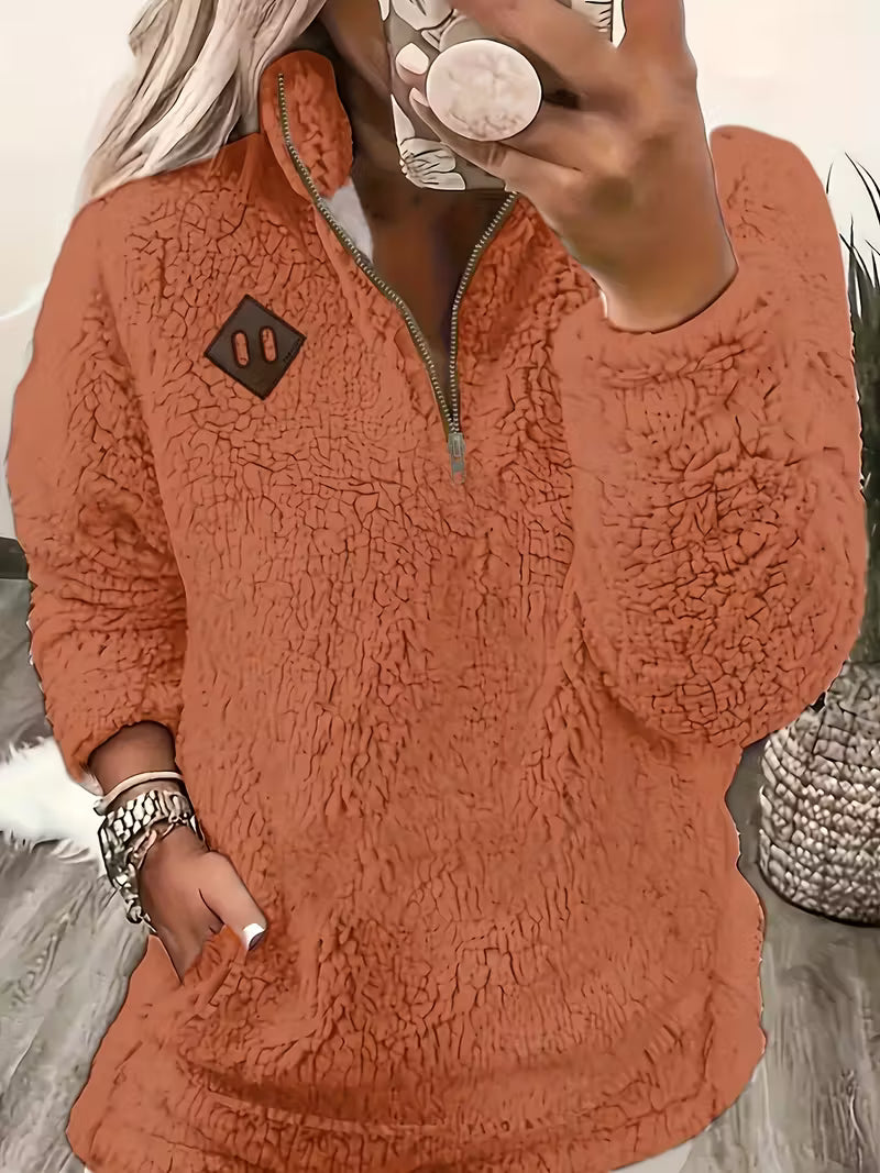 Humera - Elegant Long Sleeve Zip Up Jacket