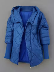 Solargrid - Jacket With Hood and Diamond Quilted Pattern