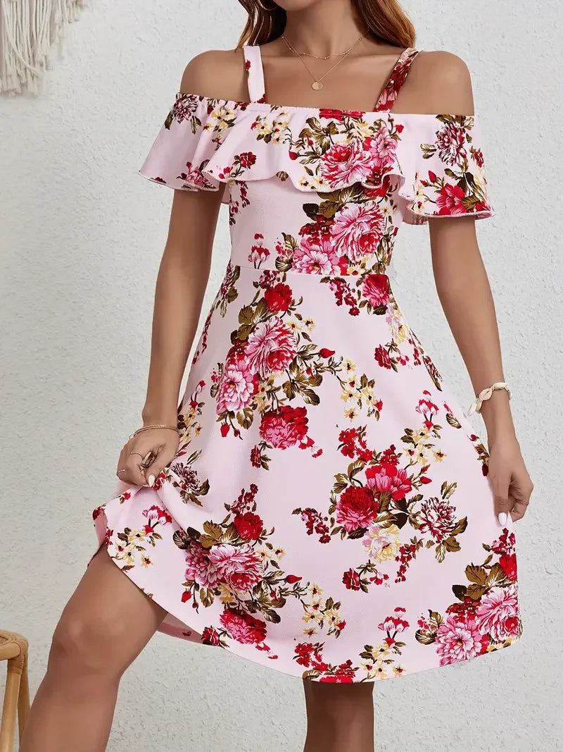 Rosanne - Elegant Floral Print Dress