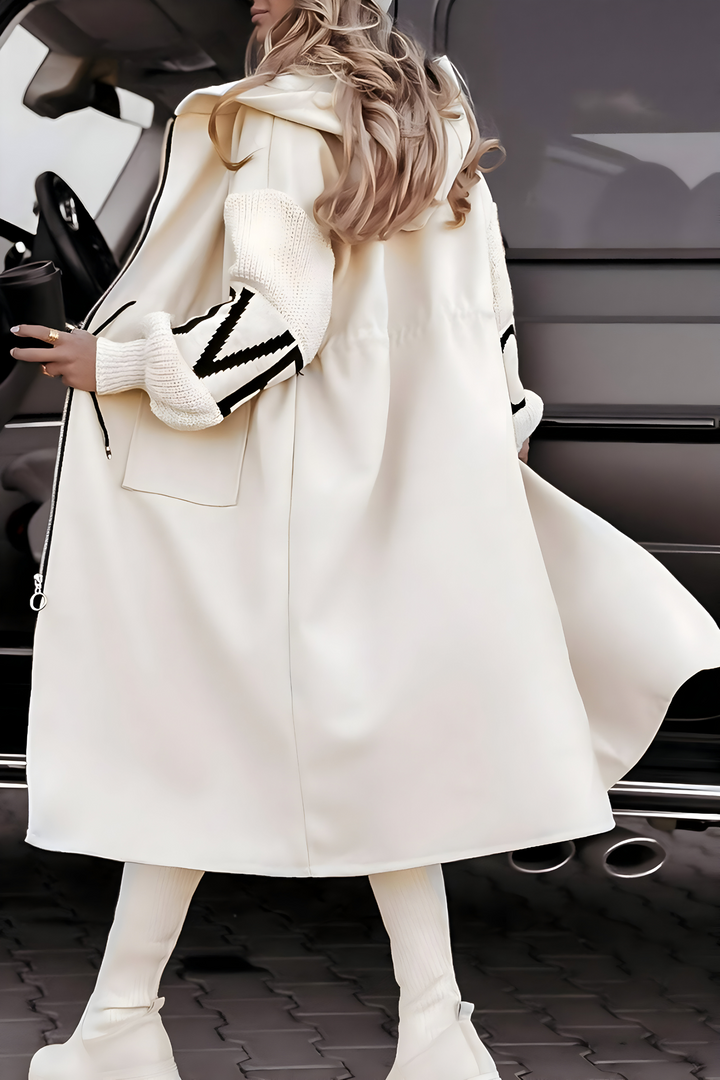 Lysanne - Longline Hooded Coat With Pockets