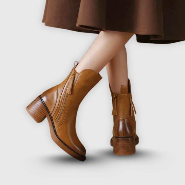 Marcy - Elegant Ankle Boots With Block Heels