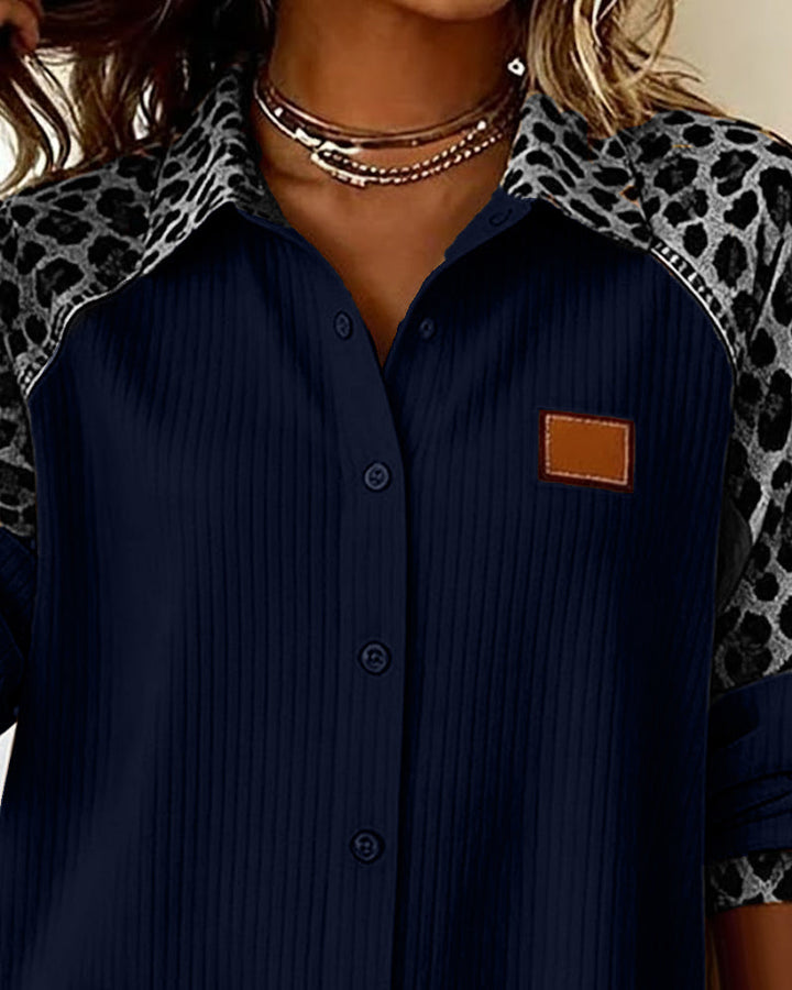Jordana - Leopard Print Button-Down Collar Shirt