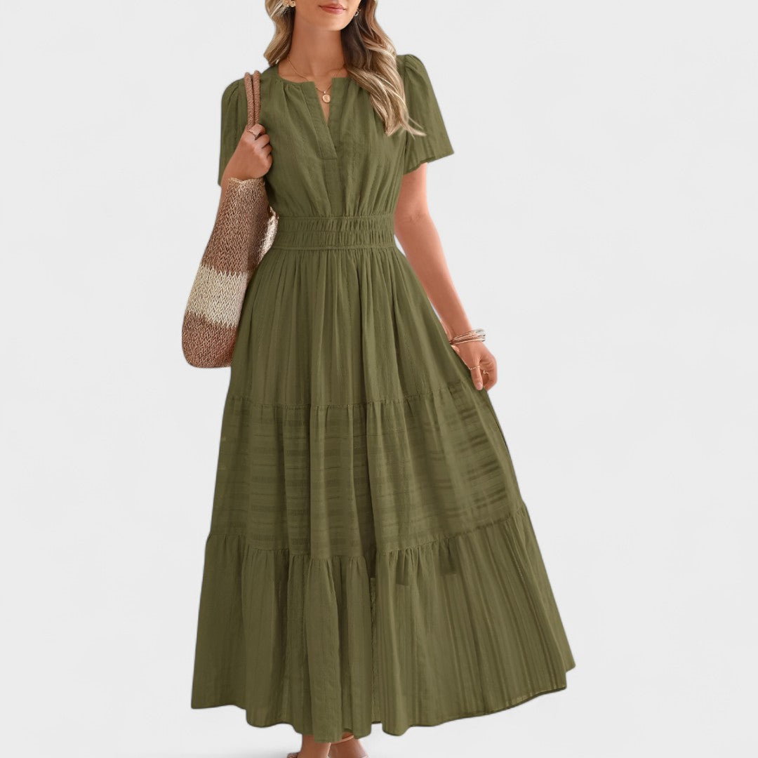 Maura - Summer Short Sleeve Maxi Dress