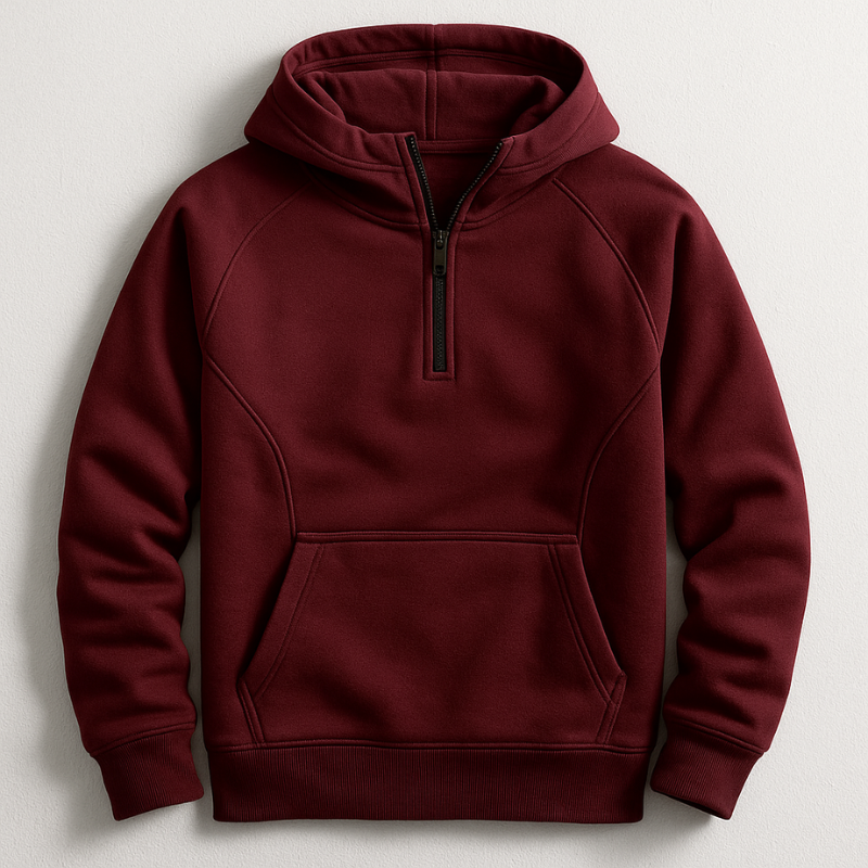 Vesperguard - Quarter Zip Hooded Long Sleeve Sweatshirt