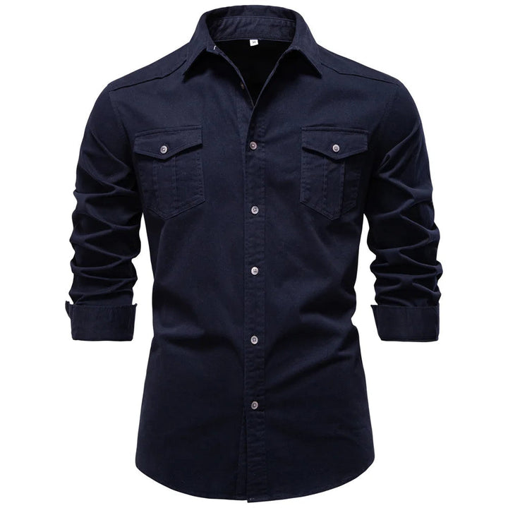 Norbwaldmir - Long Sleeve Cotton Shirt