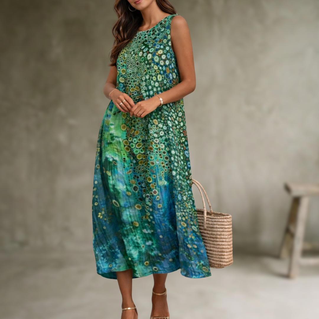 Natia - Sleeveless Cotton Midi Dress