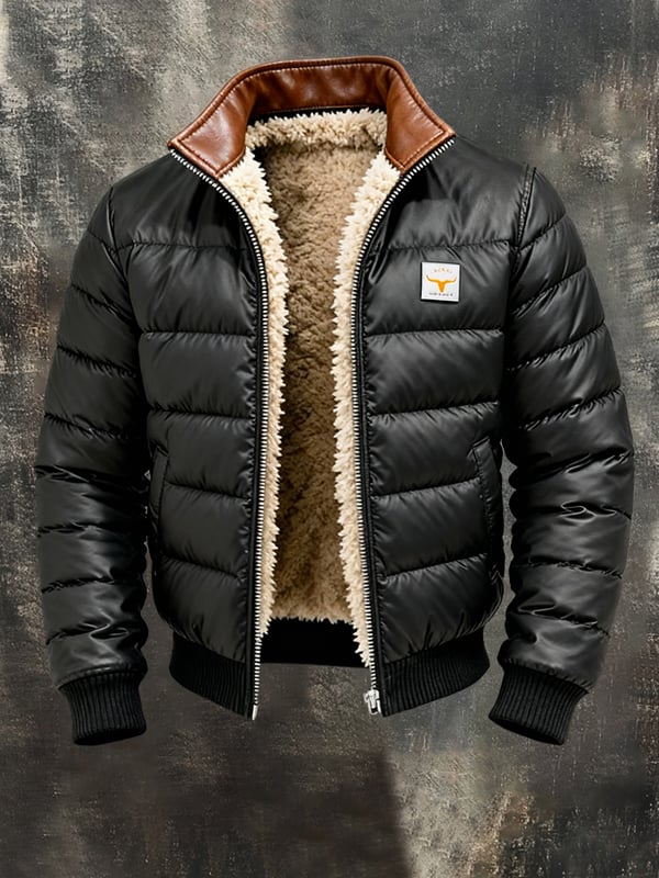 Youssouf - Vintage Leather Stitching Outdoor Jacket