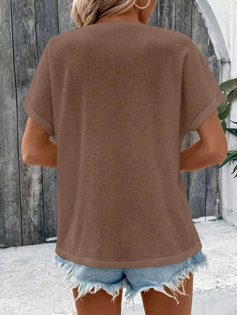 Marylou - Casual Crew Neck Short Sleeve Top