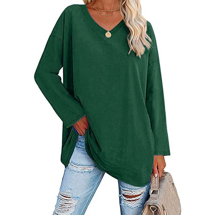 Milena - Long Sleeve Fashion V-neck Knit Top