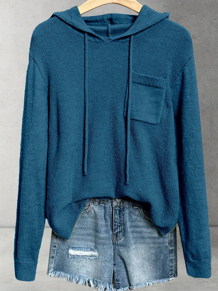 Nena -  Casual Long Sleeve Hoodie With Front Pocket