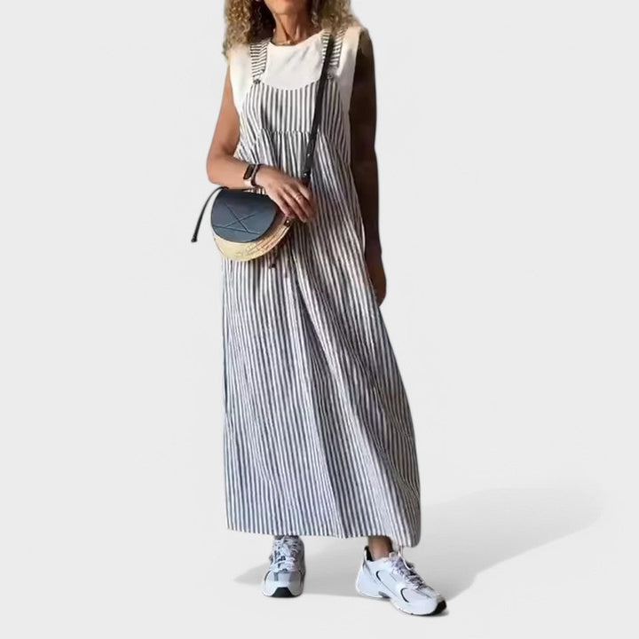 Guzel - Stylish Stripe Print Maxi Dress