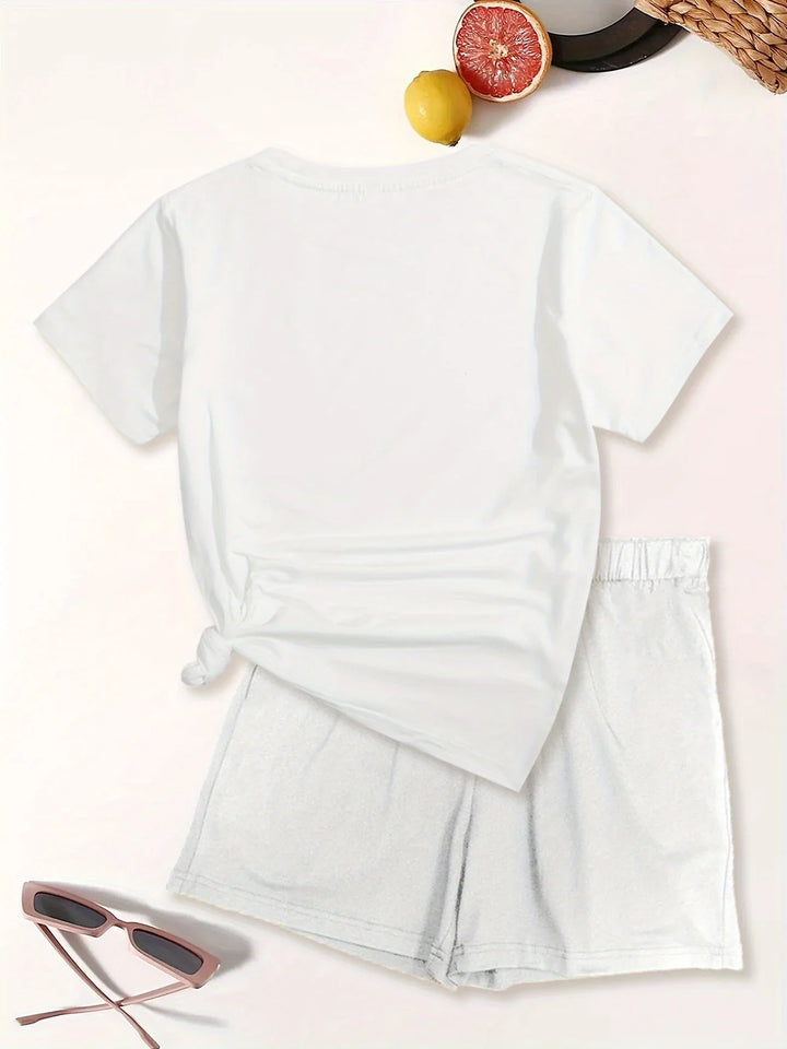 Lyra - Casual Two Piece Set With Graphic Print