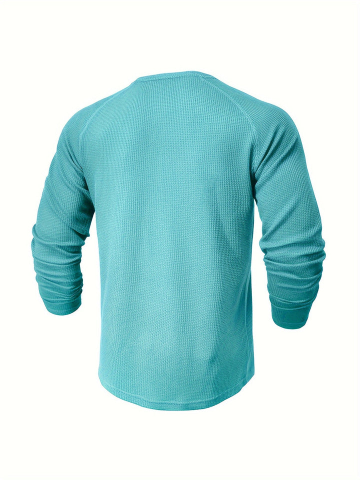 Jarik - Textured Long Sleeve Henley T-Shirt