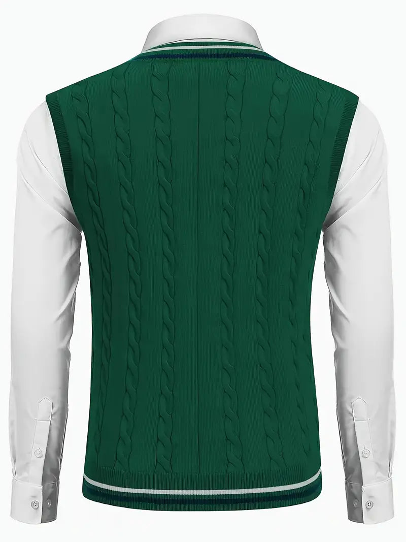 Duane - Sleeveless V Neck Knitted Sweater