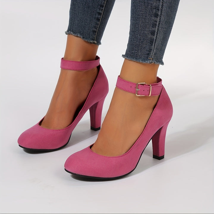 Loreena - Ankle Strap And Block Heel Pumps