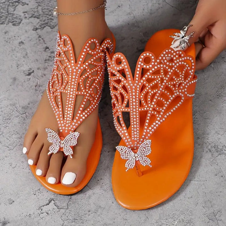 Rosalia - Stylish Leather Sandal With Butterfly Cover