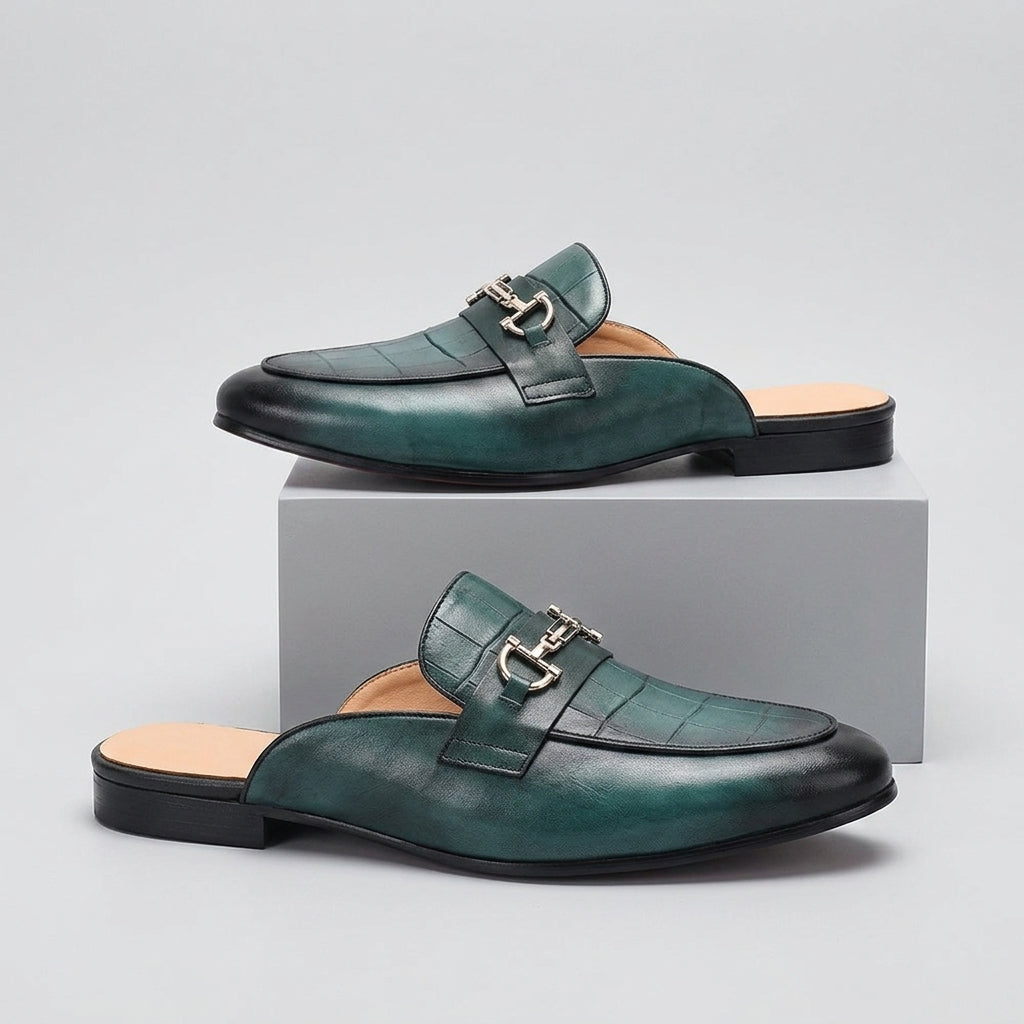 Idris - Backless Leather Shoes