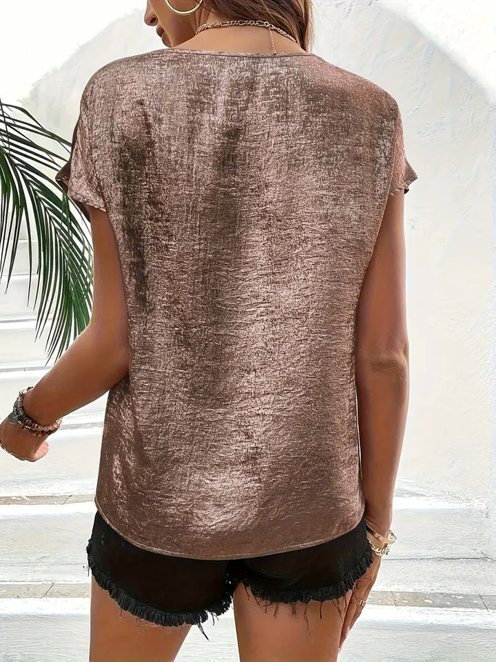 Erifyli - Elegant V-Neck Blouse