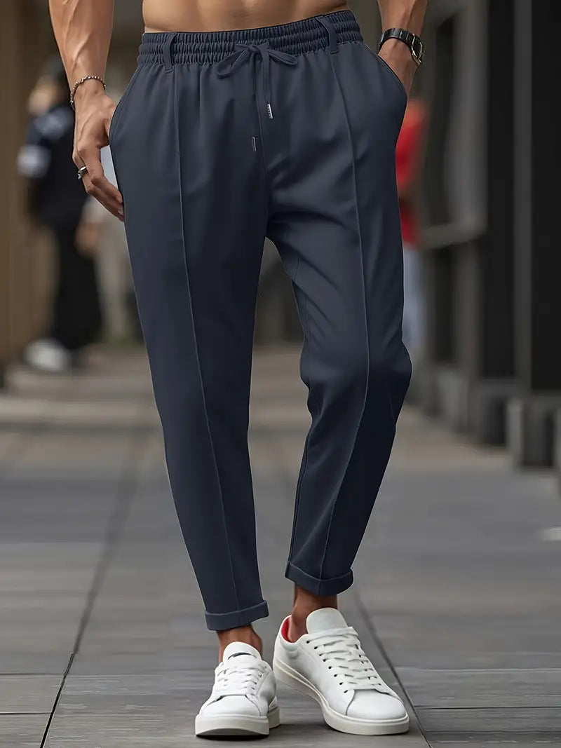 Crawford - Casual Slim-Fit Trousers With Elastic Waist
