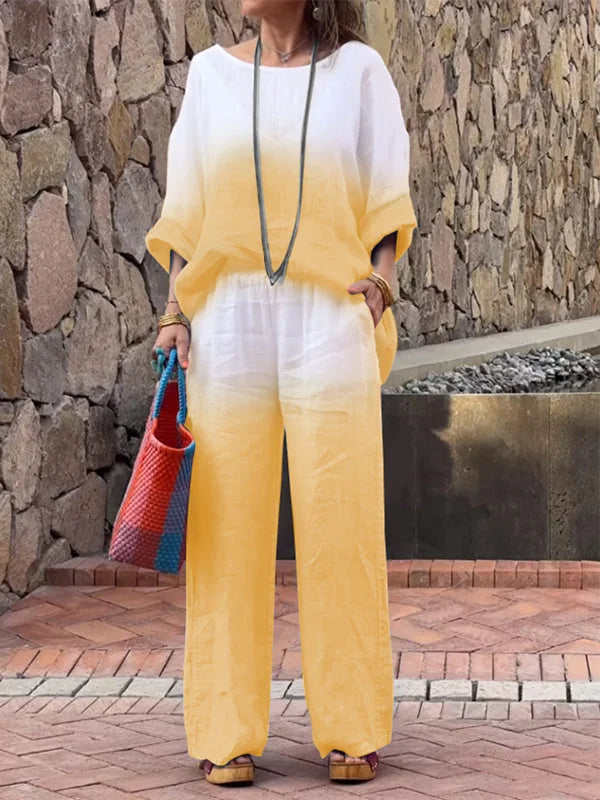 Raminta - Stylish Two-Piece Set Made Of Cotton And Linen