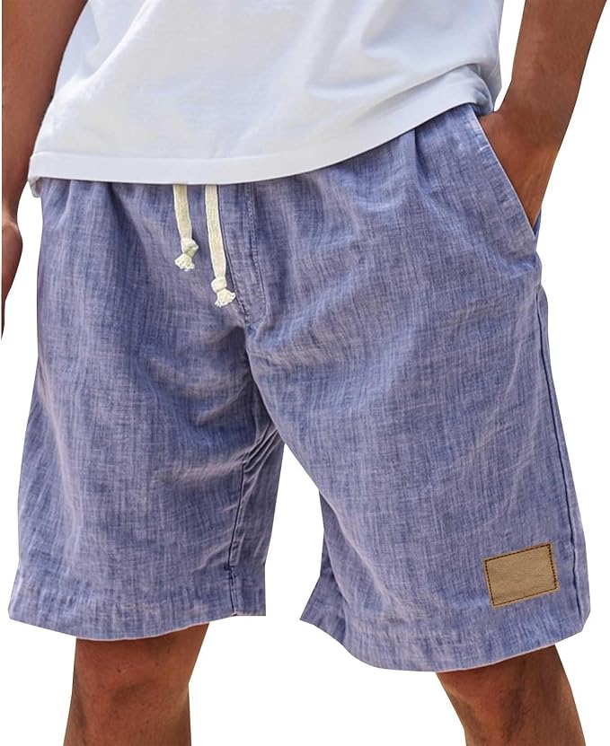 Alonz - Elastic Waist Linen Shorts