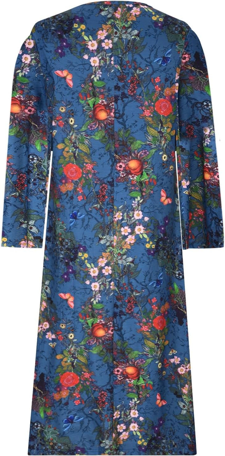 Kylie - Butterfly Print Long Dress