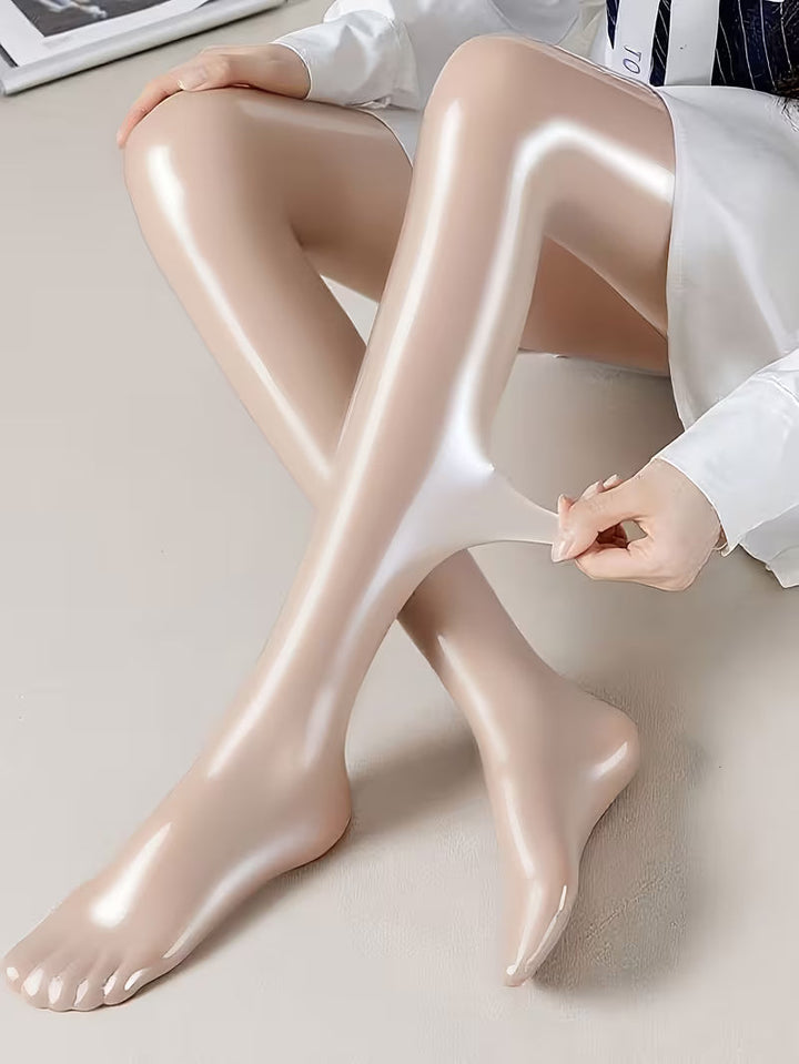 Bekah - High Shine Stretch Footed Tights