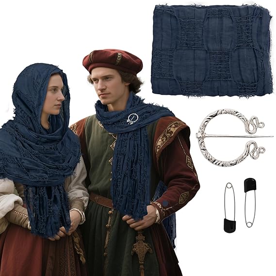 RuneWrap - Medieval Hooded Shawl Scarf Cowl