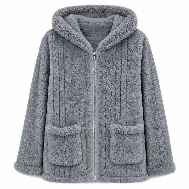 Kalisilova - Casual Plush Hooded Cardigan