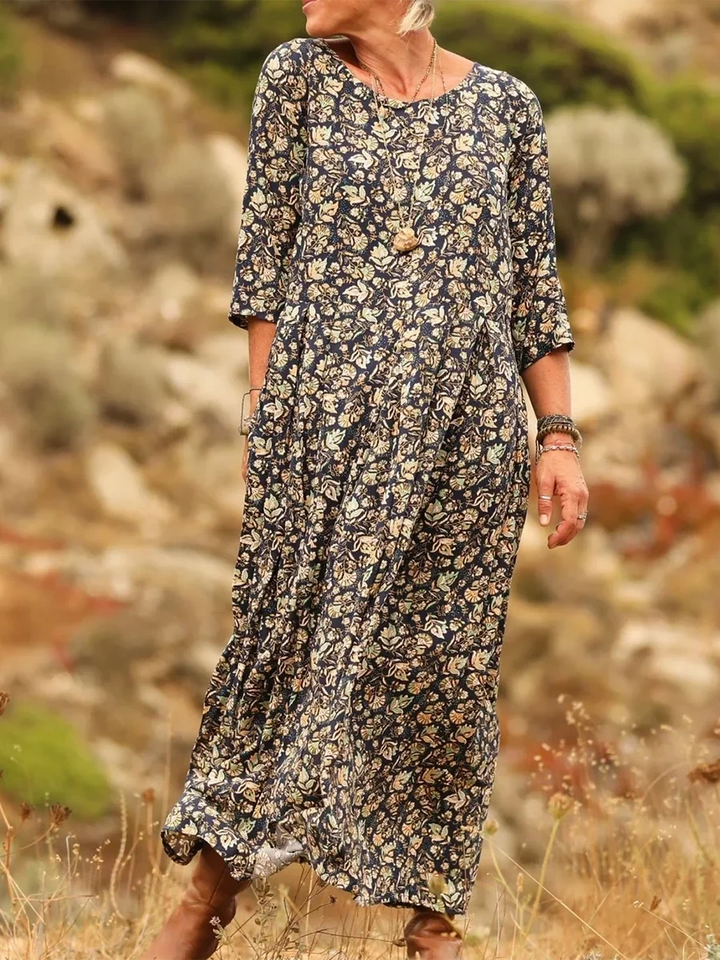Noellaa - Comfortable Pleated Cotton And Linen Dress