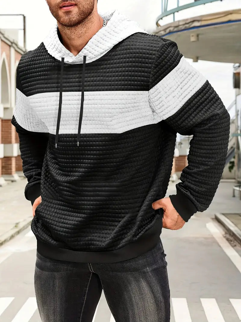 Arvid - Color Block Textured Hoodie