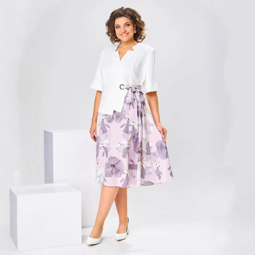 Barnes - Floral Print Midi Dress With Jacket