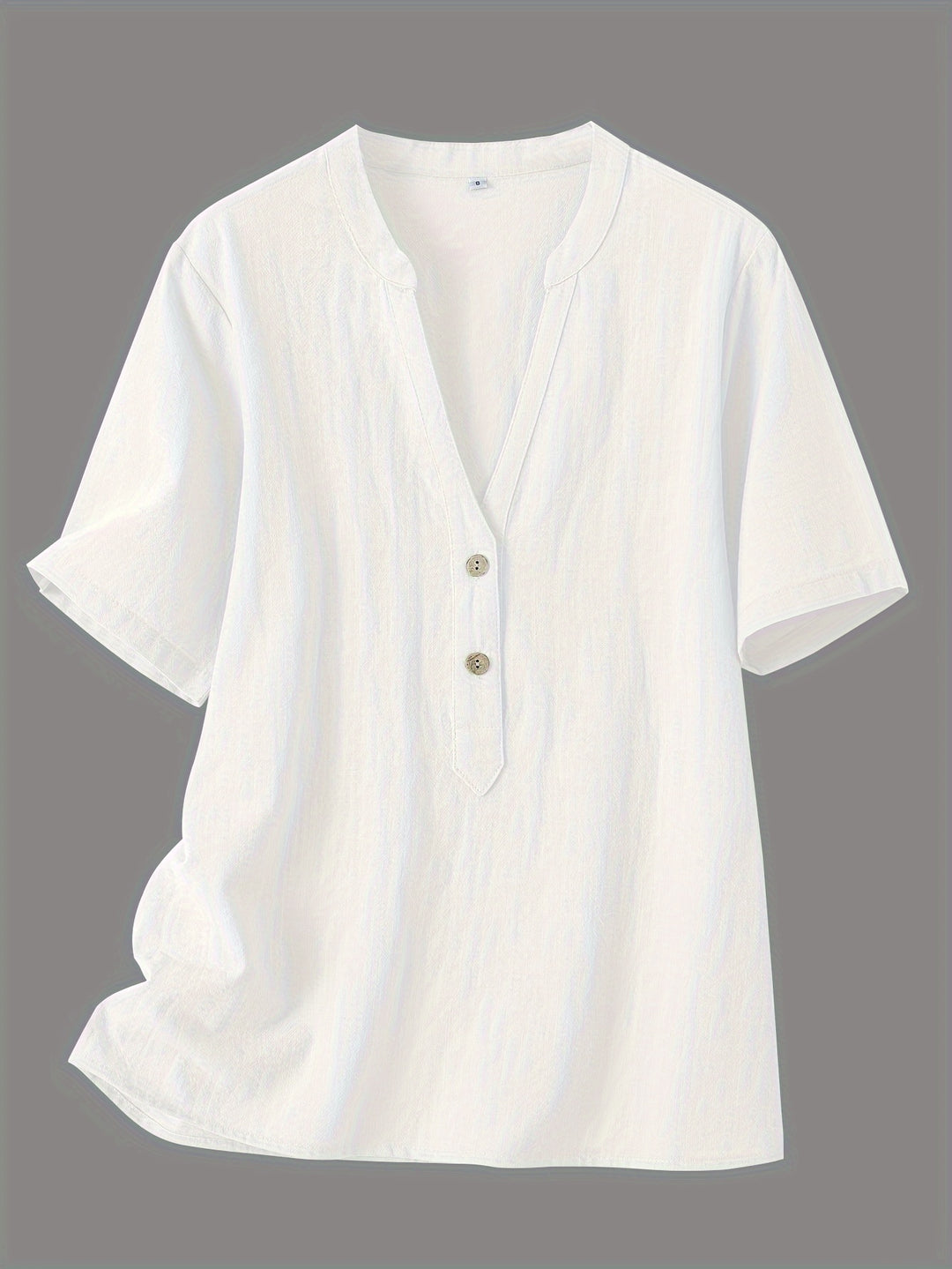 Sharron - Elegant V-Neck Blouse With Button Up