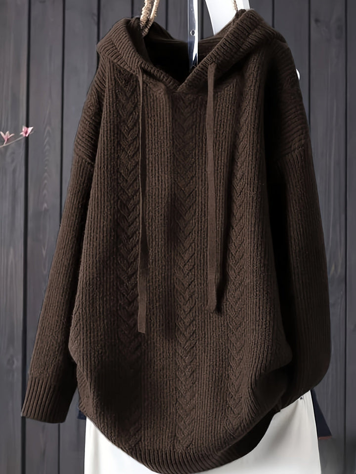 Genivee - Casual Long Sleeve Knitted Hoodie