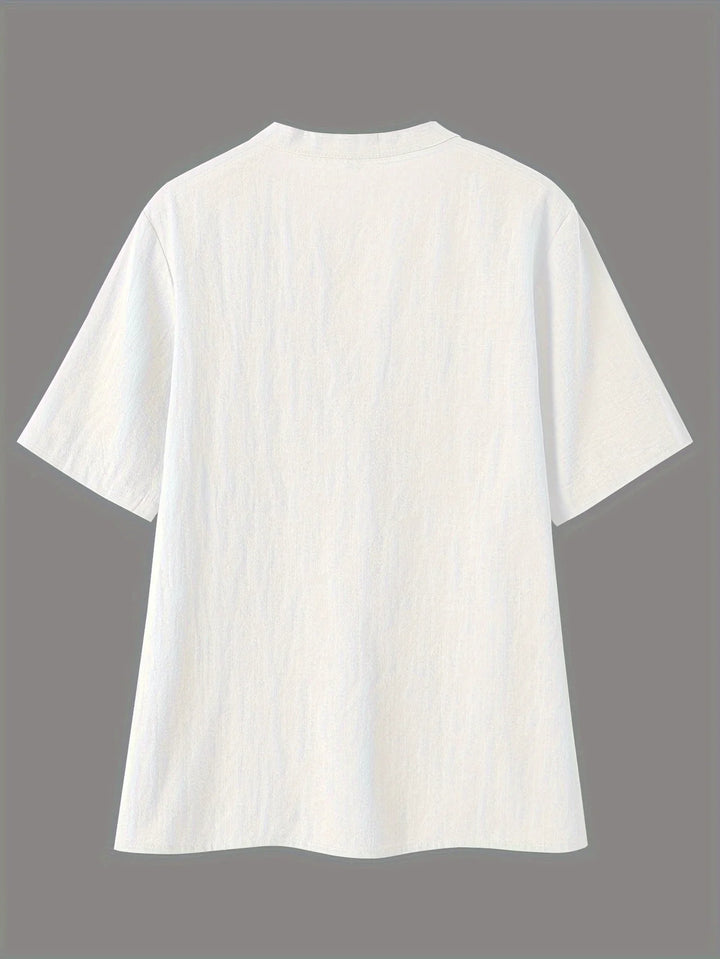 Nerida - Fashionable V-neck And Short Sleeve Blouse