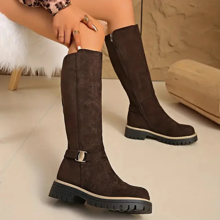 Laneya - Knee High Zipper Boots