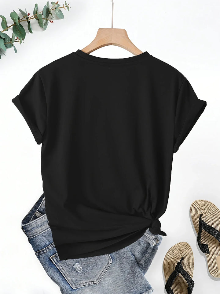 Larson - Casual Short Sleeve T Shirt With Heart Print