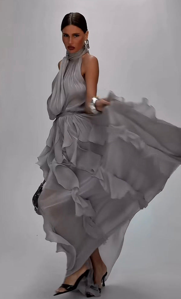 Nataly - Cascading Ruffle Maxi Dress