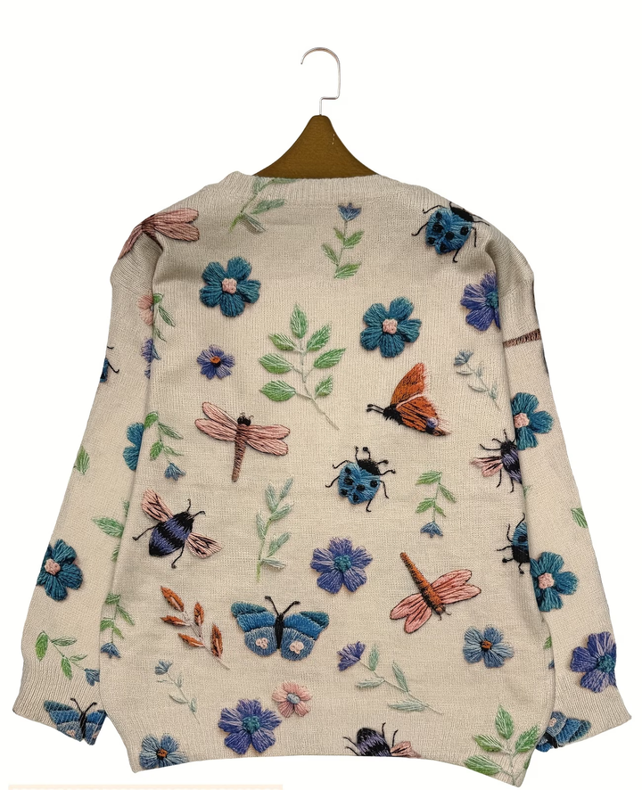 Neriita - Sweater With Floral and Insect Print