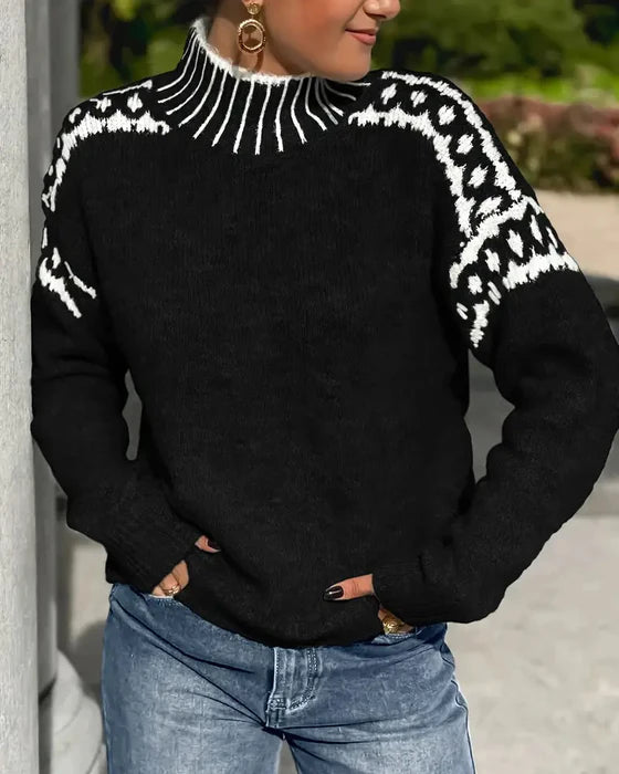 Tressia - Turtle Neck Knitted Sweater