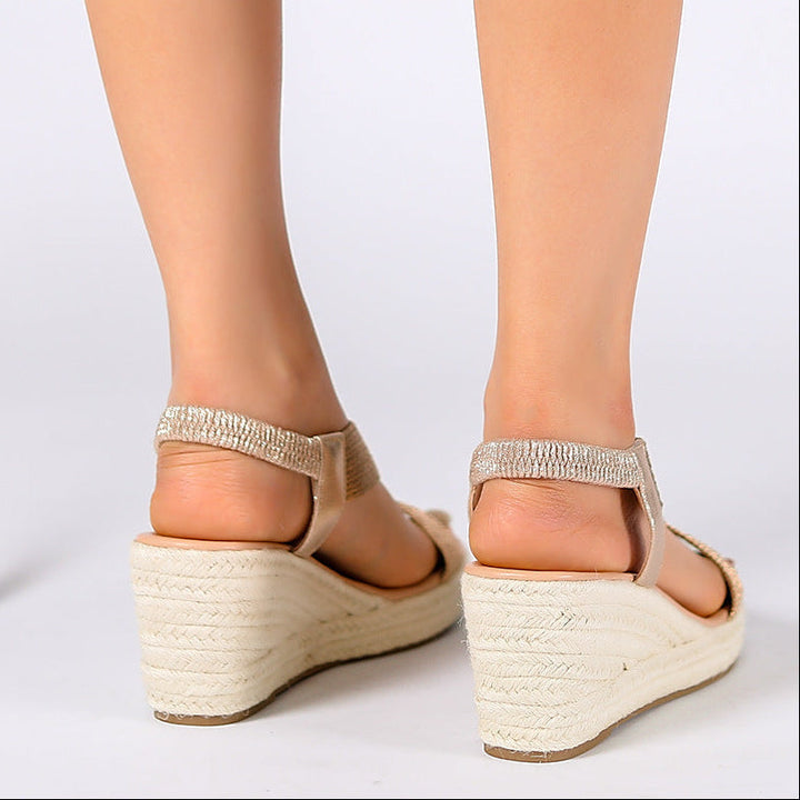 Lovienna - Woven Slingback Espadrille Wedge Sandals